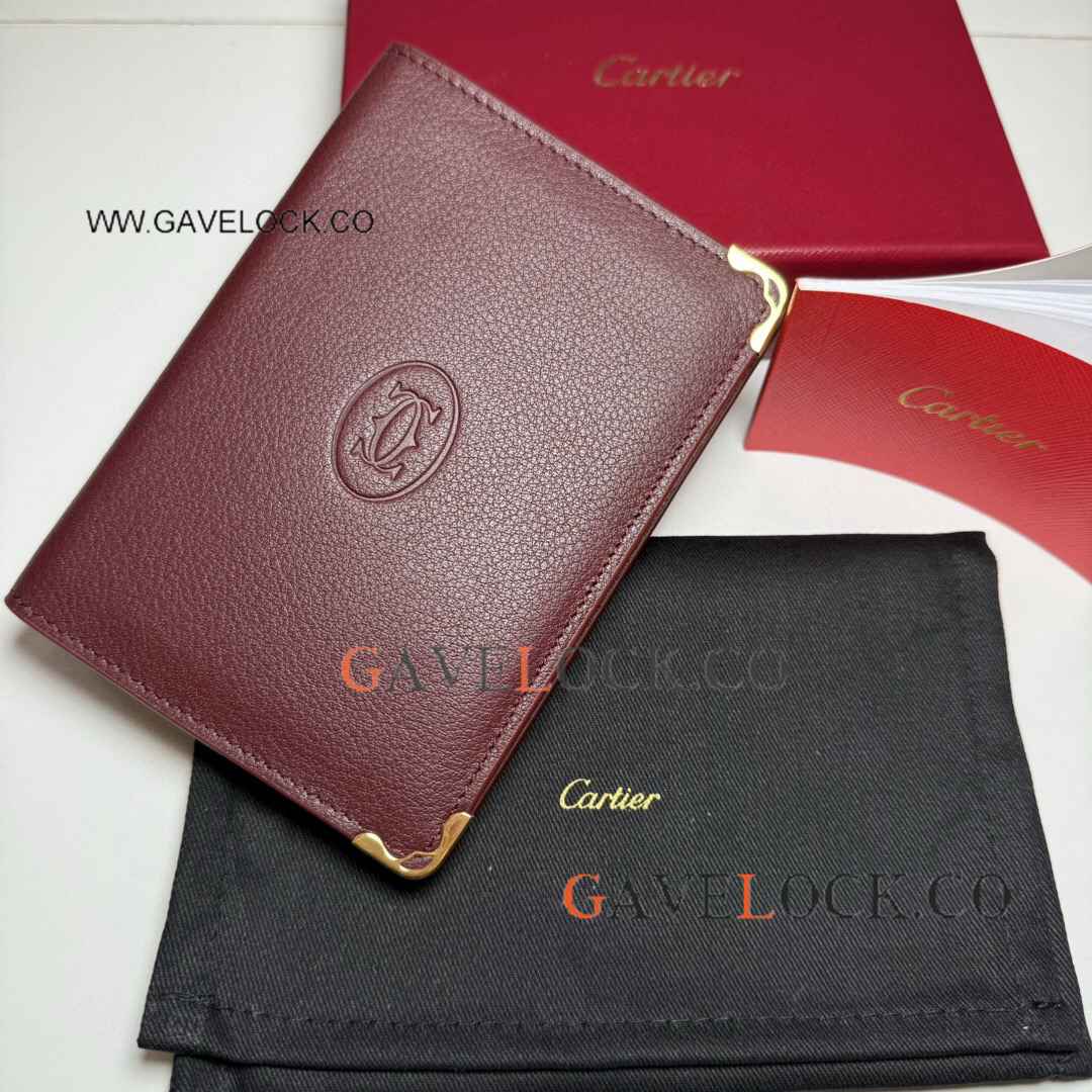 High-quality Cartier Passport Holder Red Leather